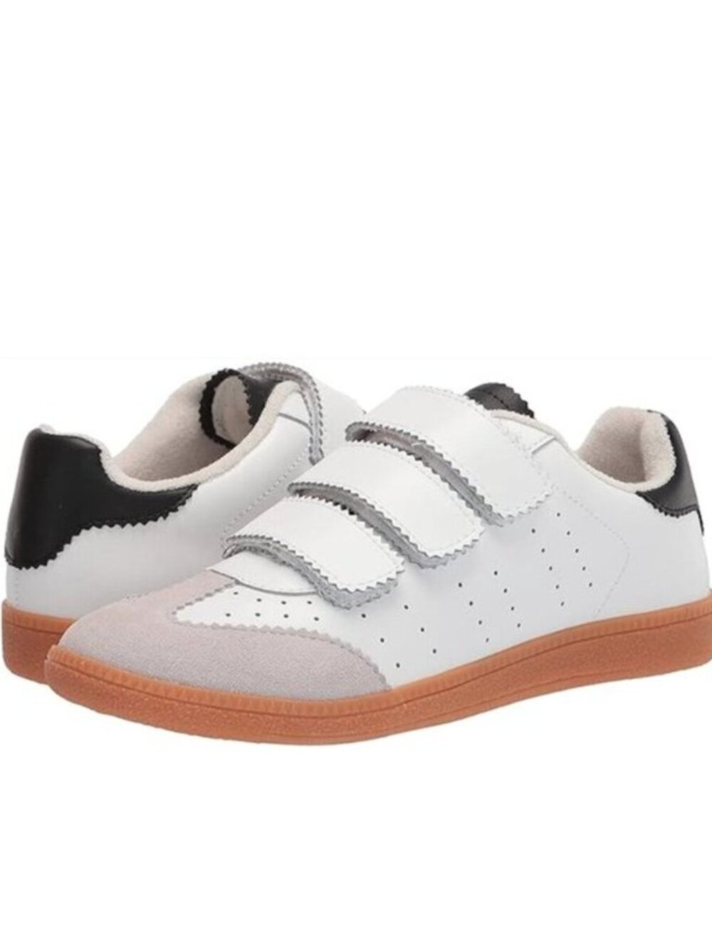 Steve Madden Momentum Velcro Sneakers – White/Grey Leather 9.5